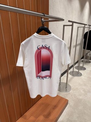 White Casablanca pink L'Arc Coloré cotton tee