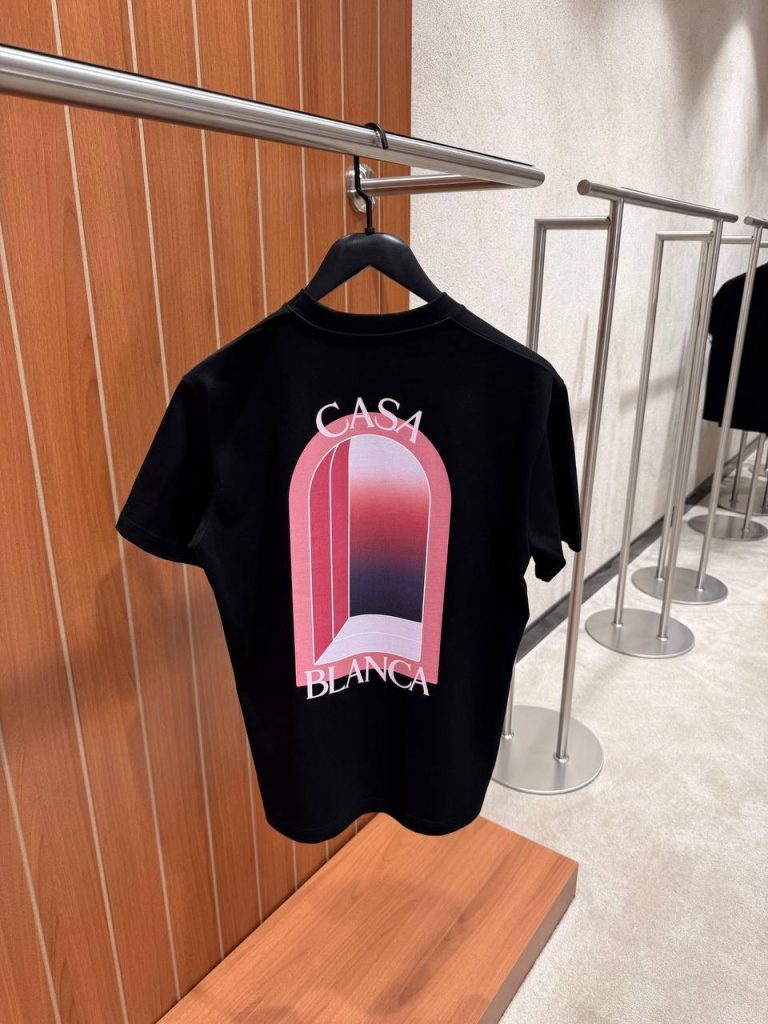 Black Casablanca pink L'Arc Coloré cotton tee