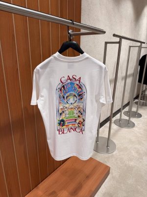 White Casablanca tennis landscape cotton tee