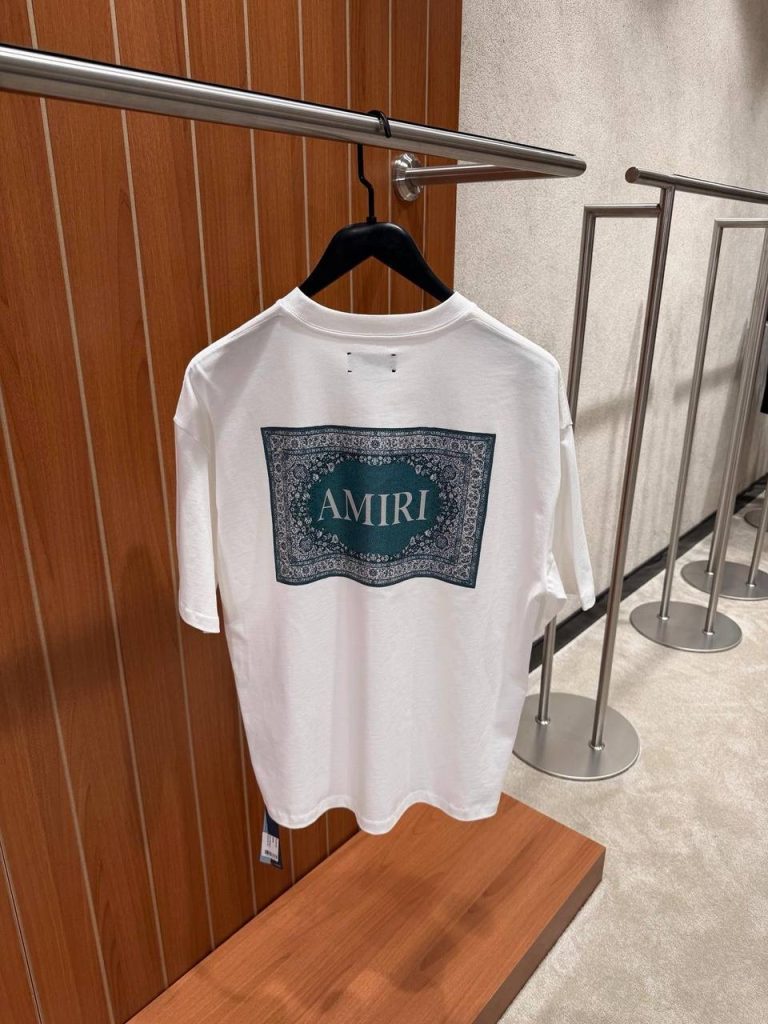 White AMIRI Bandana logo cotton tee