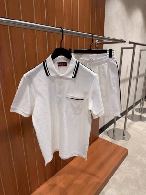 White Gucci GG jacquard nylon & cotton shorts set