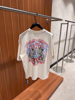 Beige AMIRI Chateau sketch cotton tee