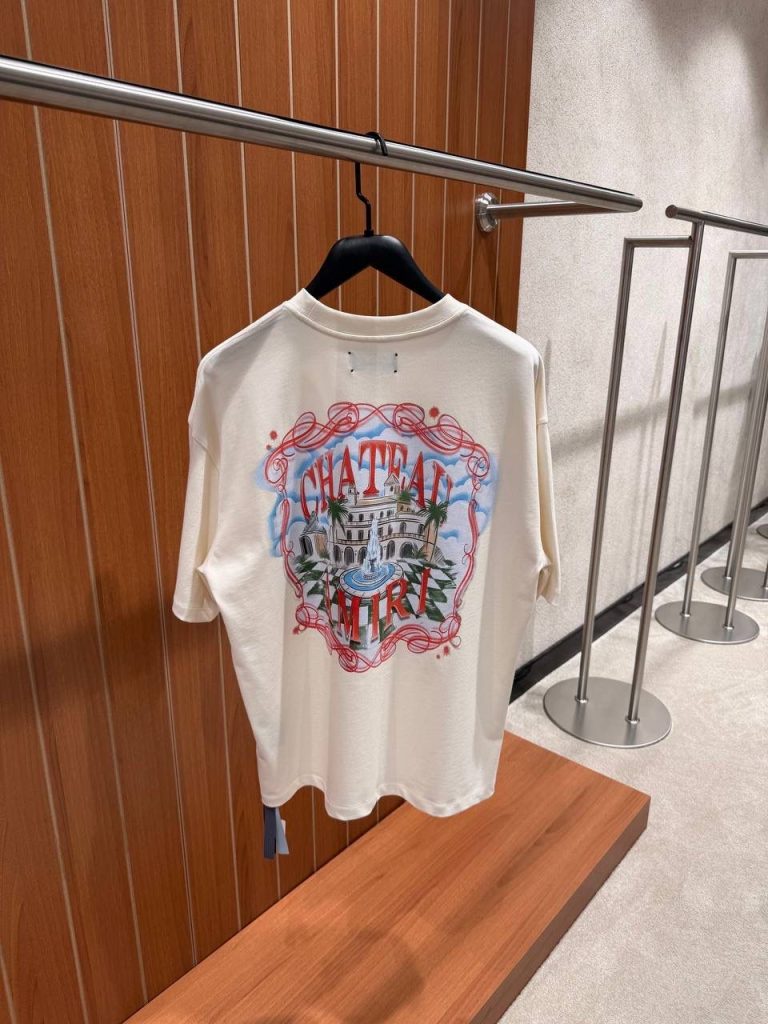 Beige AMIRI Chateau sketch cotton tee