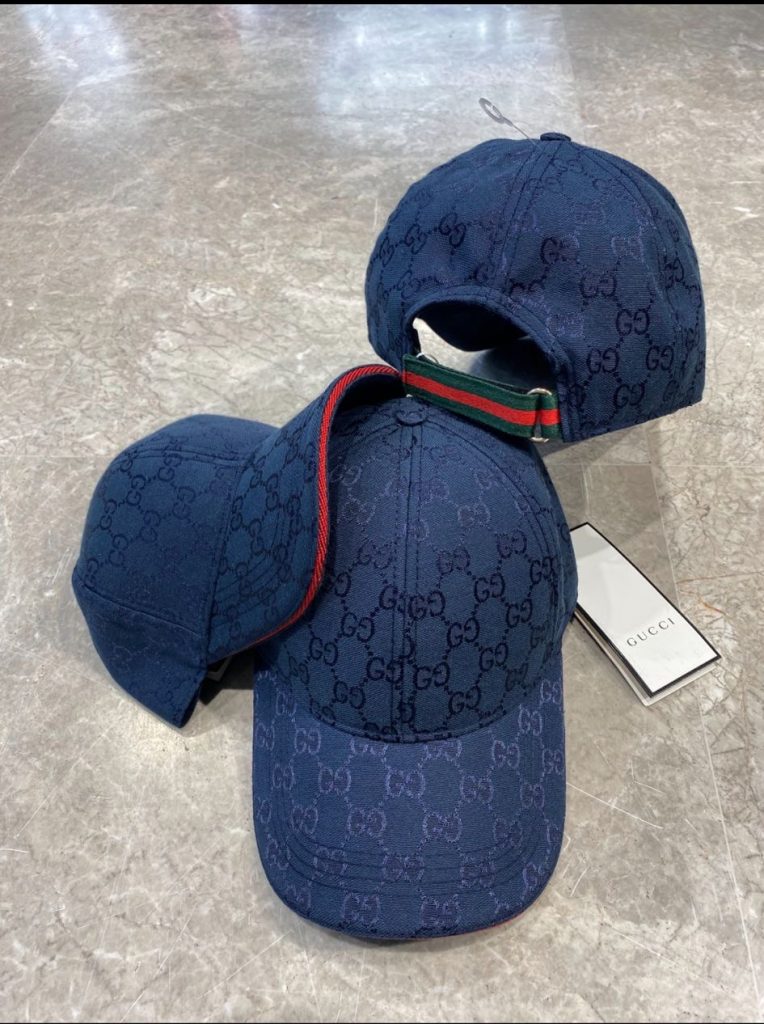 Navy Gucci GG canvas baseball cap