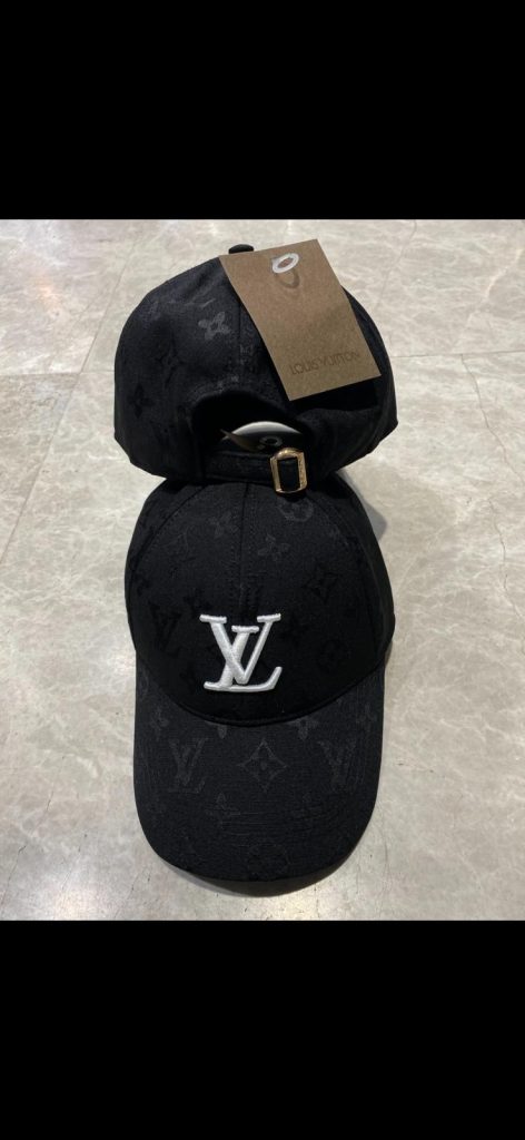 Black LV monogram logo cap