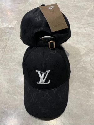 Black LV monogram logo cap