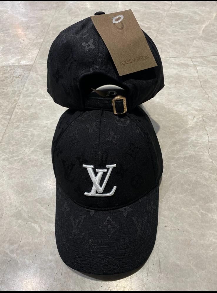 Black LV monogram logo cap