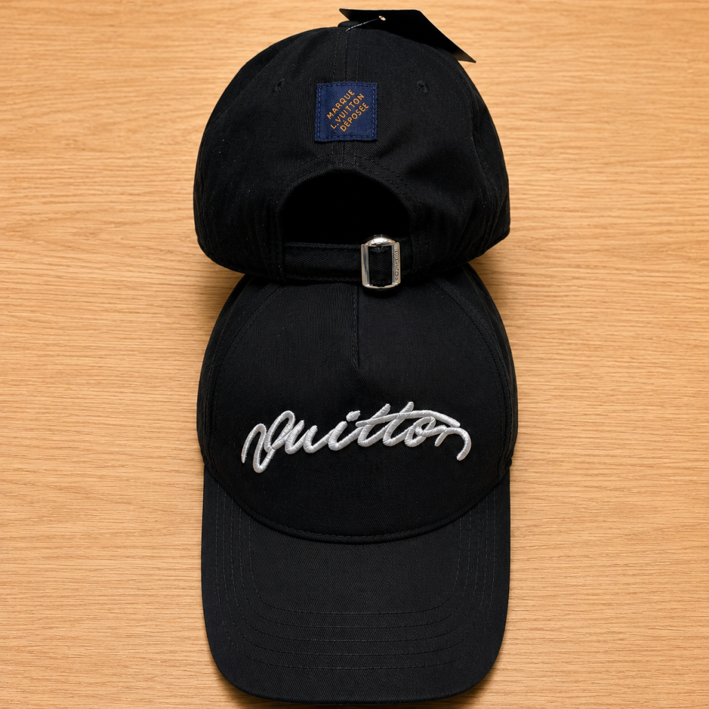 Black LV Signature Cap