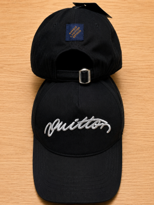 Black LV Signature Cap