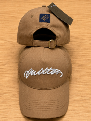 Beige LV Signature Cap