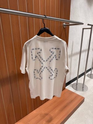 Beige Off-white chain arrow skate cotton tee