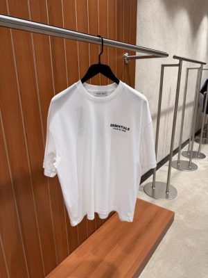 White Fear of God Essentials Jersey cotton tee