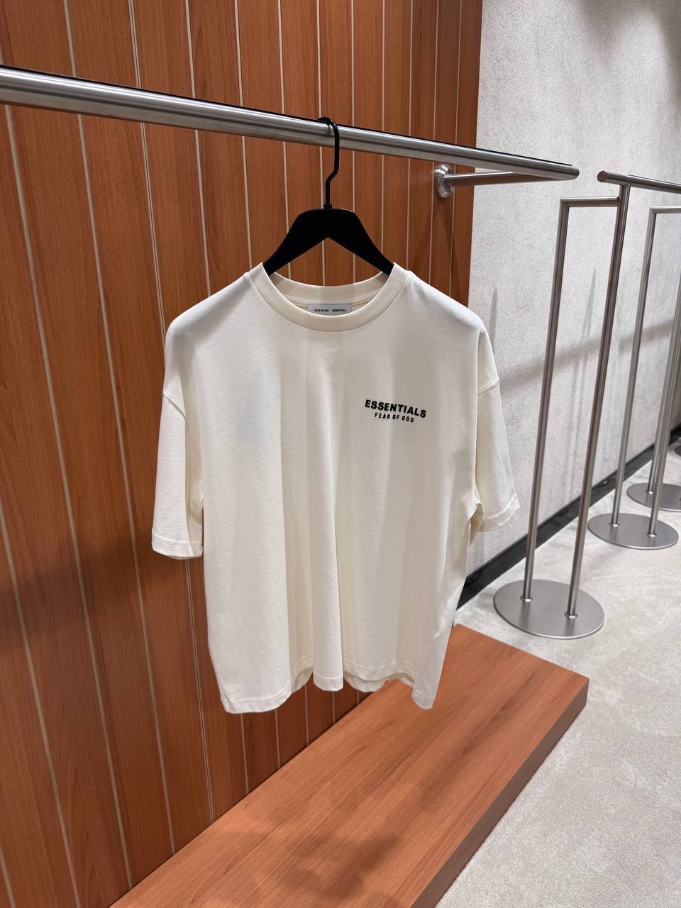 Beige Fear of God Essentials Jersey cotton tee - Image 2