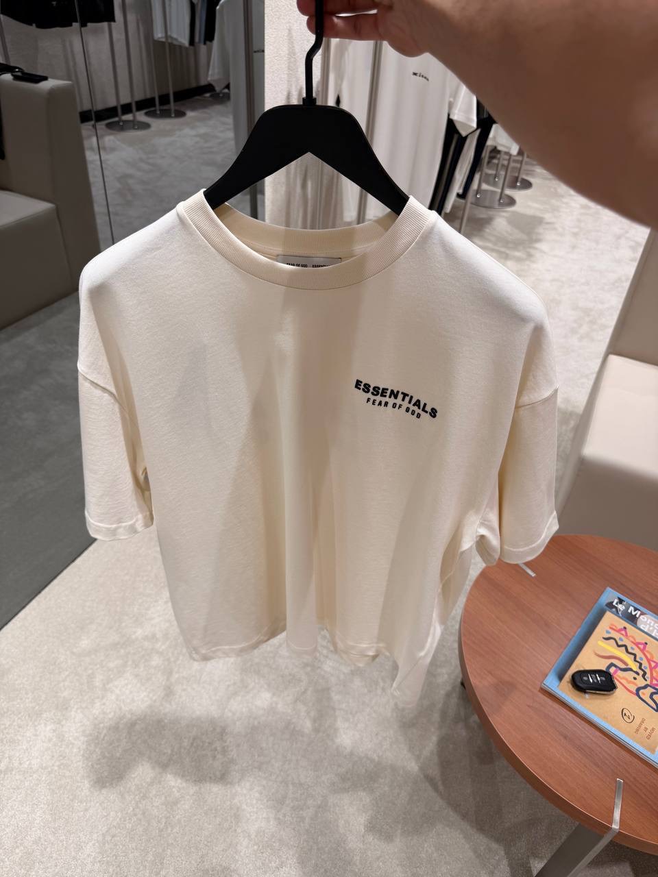 Beige Fear of God Essentials Jersey cotton tee - Image 3