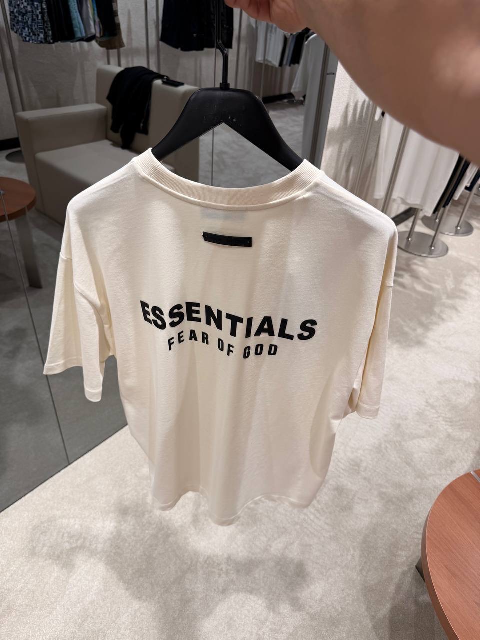 Beige Fear of God Essentials Jersey cotton tee - Image 4