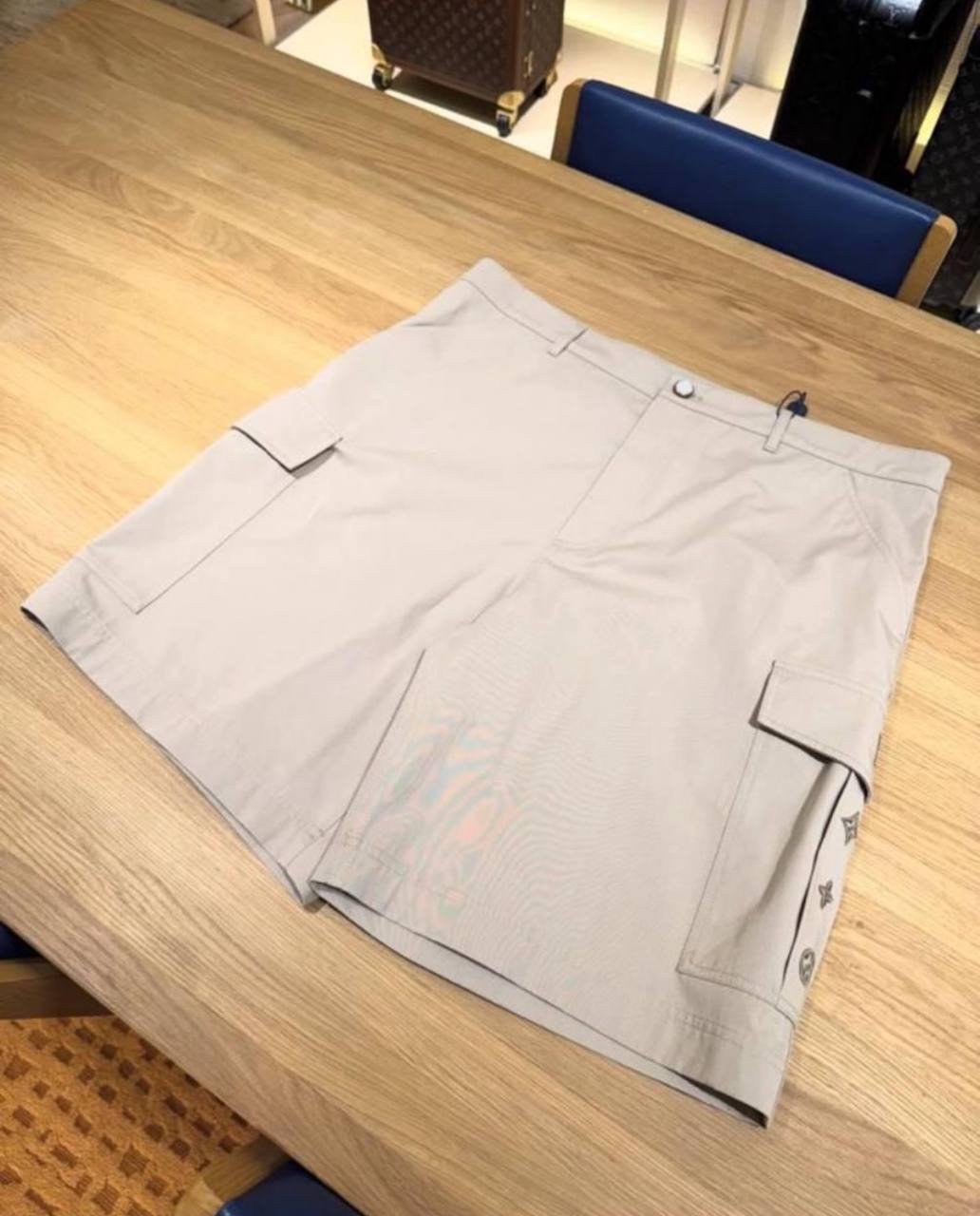 Light Beige LV Signature Cargo Shorts - Image 11