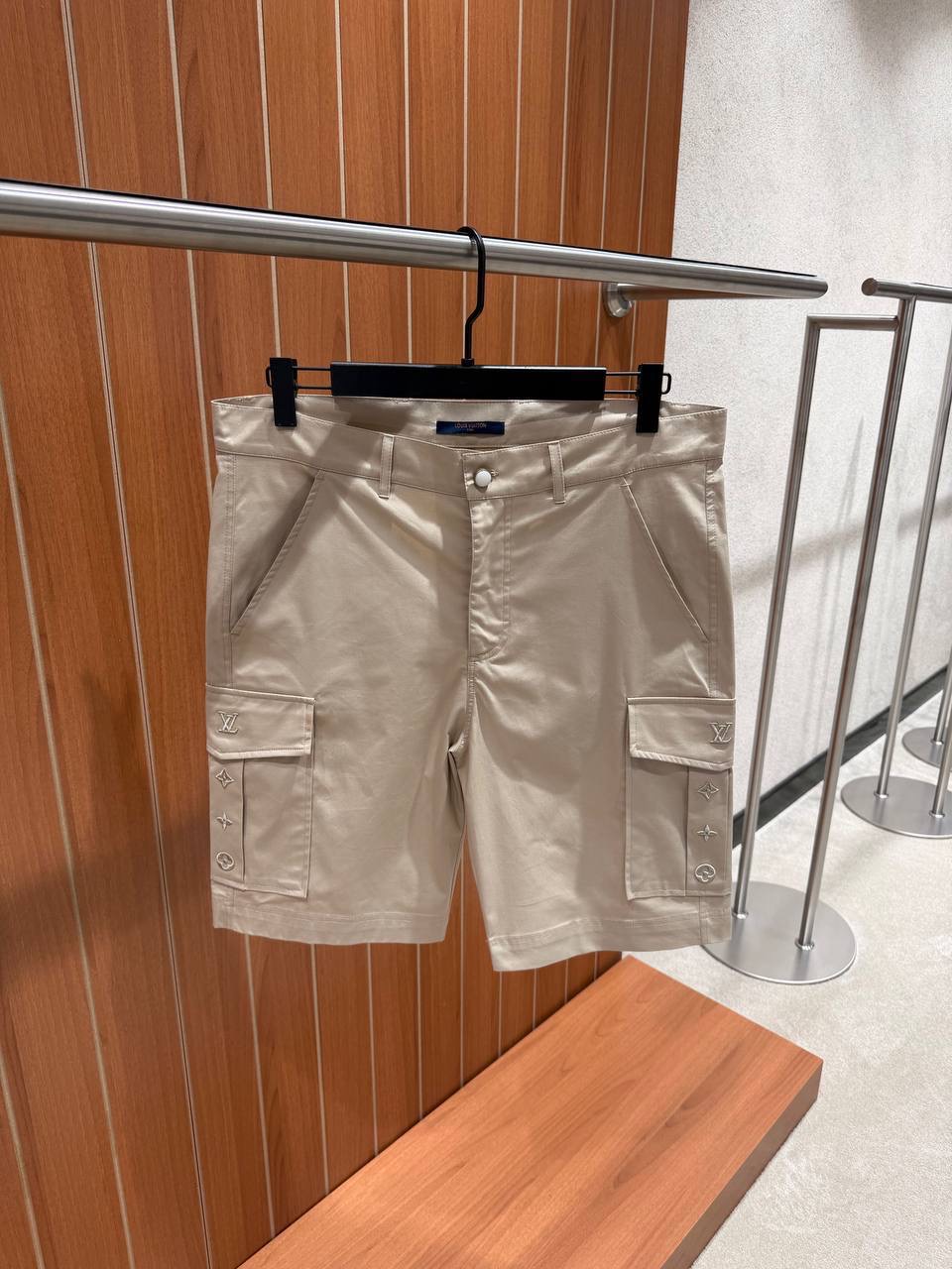 Light Beige LV Signature Cargo Shorts