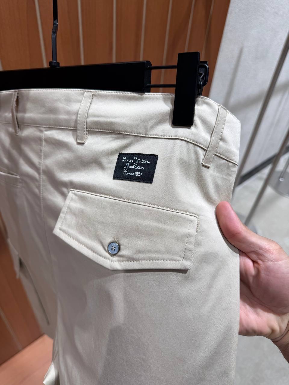 Light Beige LV Signature Cargo Shorts - Image 7