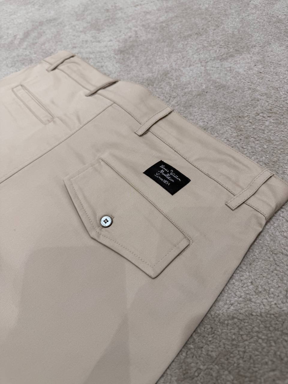 Light Beige LV Signature Cargo Shorts - Image 2