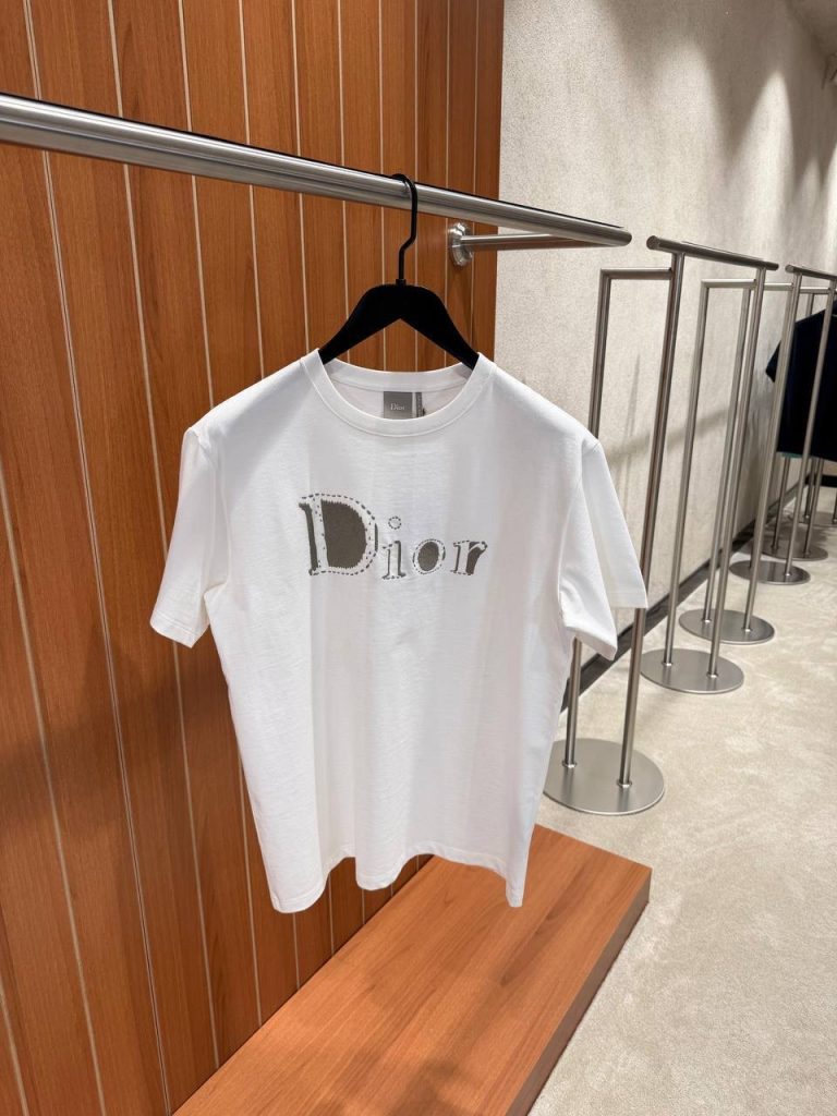 White Dior reverse logo relaxed fit cotton tee