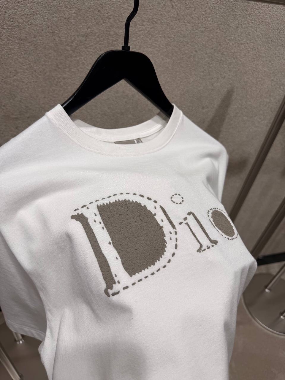 White Dior reverse logo relaxed fit cotton tee - Image 3