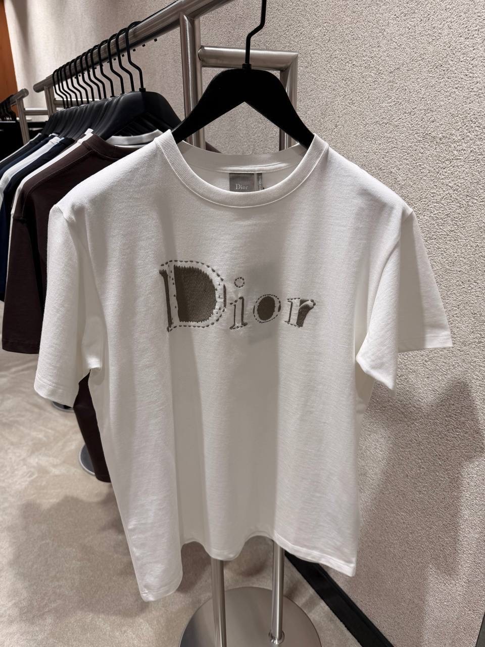 White Dior reverse logo relaxed fit cotton tee - Image 4