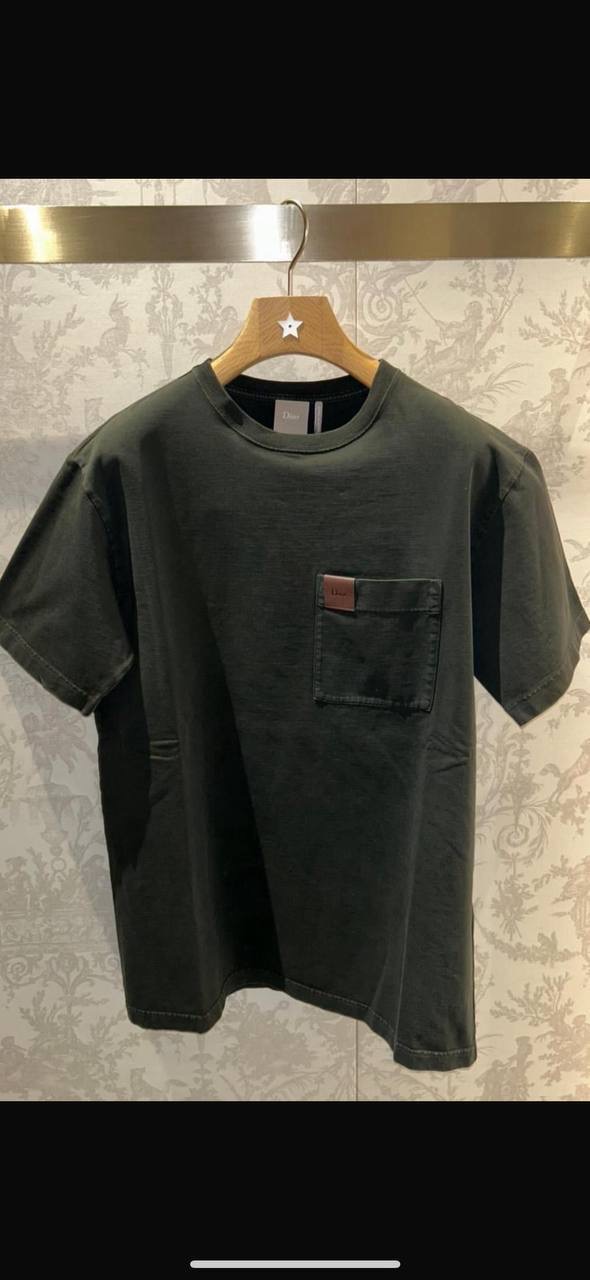 Black Dior leather patch pocket logo cotton tee - Image 2