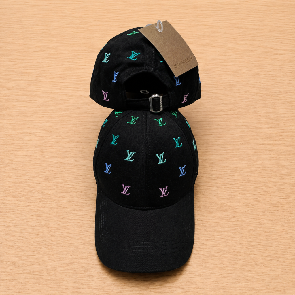 Black LV Blason Shading Denim Cap