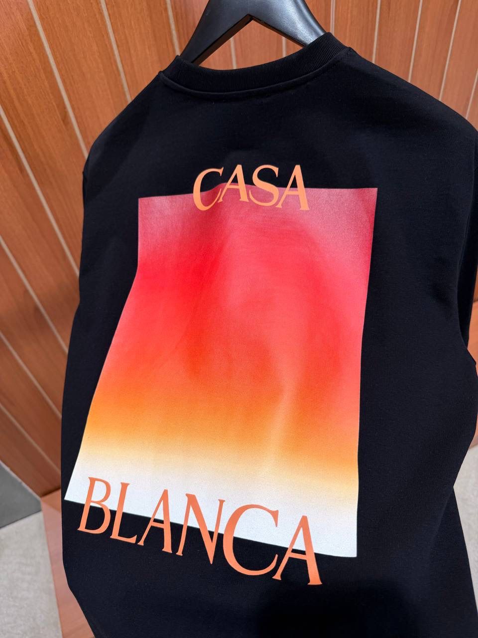 Black Casablanca Gradient Square stacked logo cotton tee - Image 2