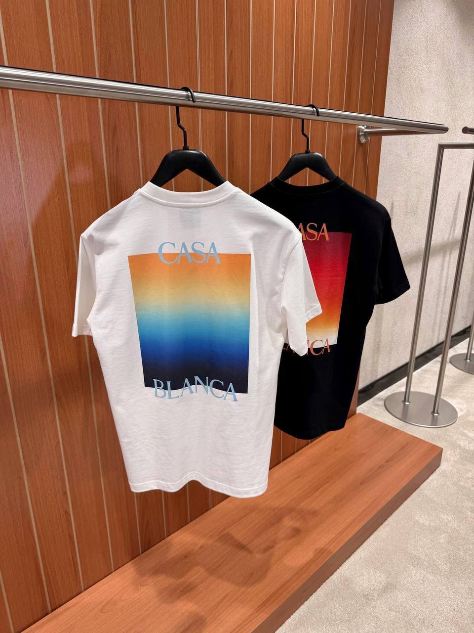 Black Casablanca Gradient Square stacked logo cotton tee - Image 6