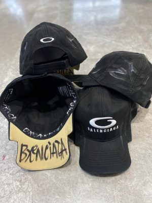 Black Balenciaga Y2K distinctive notched visor cap