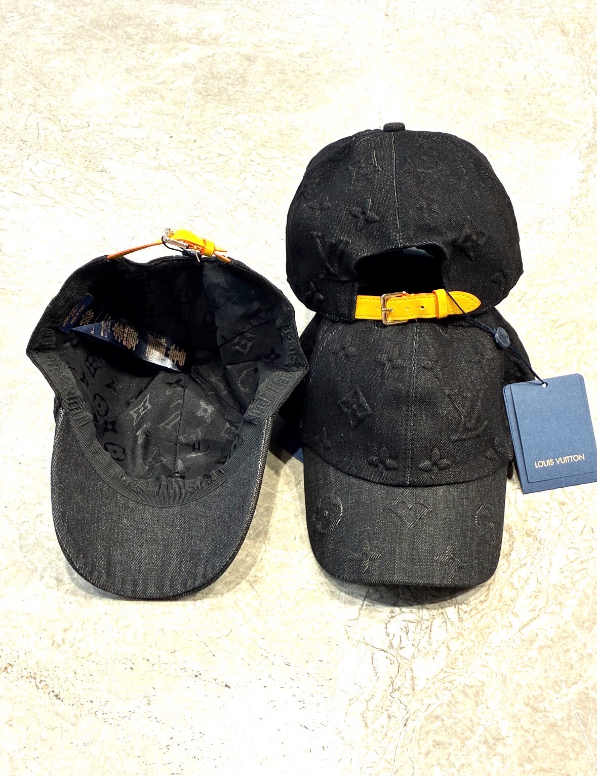 Black LV jacquard monogram pattern Essential Cap