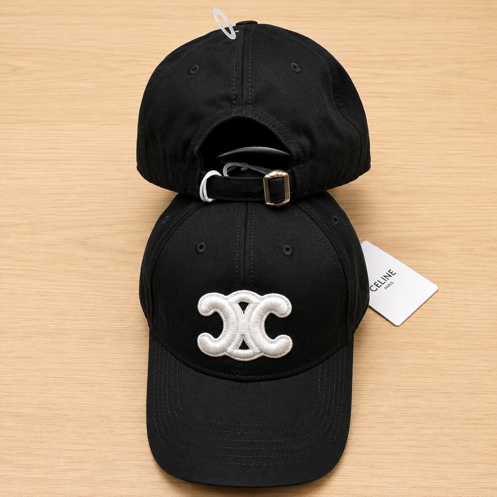 Black Celine Women Do Not Delete Logo Cappello baseball hat