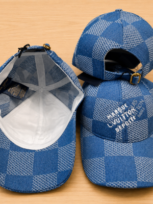 Blue LV Damier Denim 3D Cap