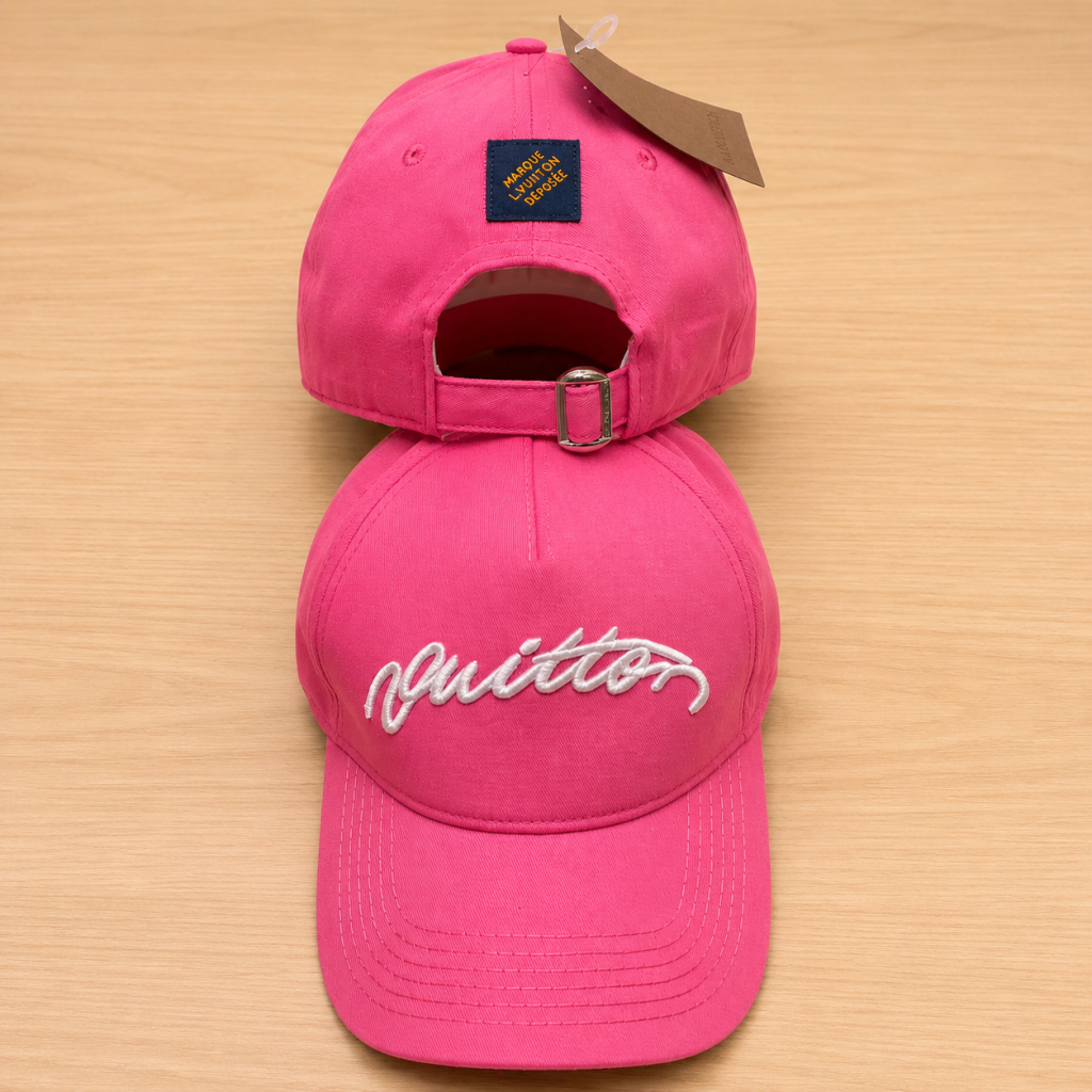 Pink LV Signature Cap