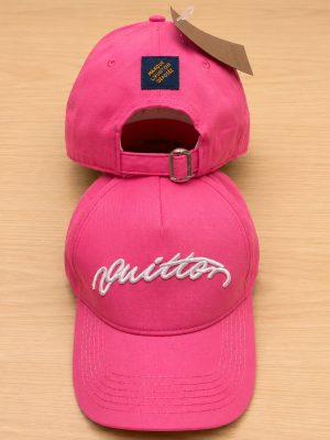 Pink LV Signature Cap