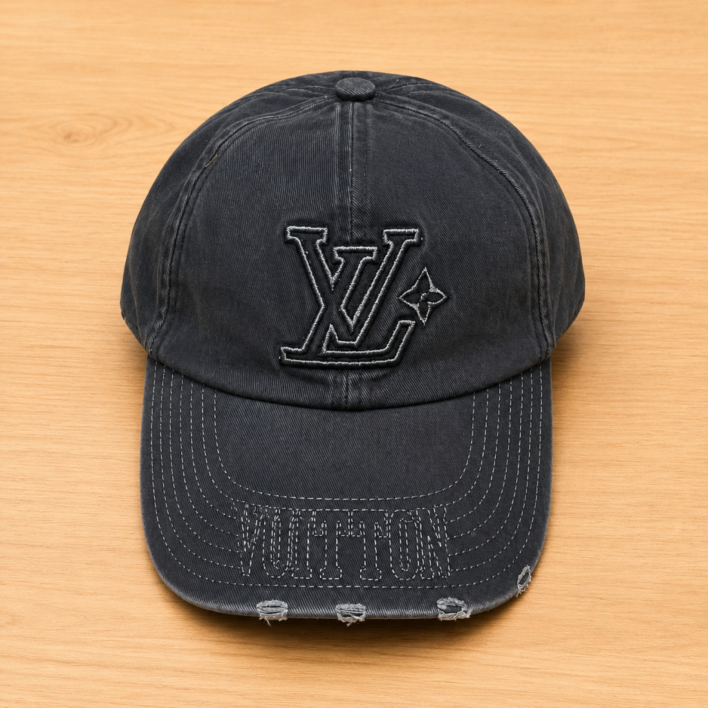Navy LV Denim Washed Cap
