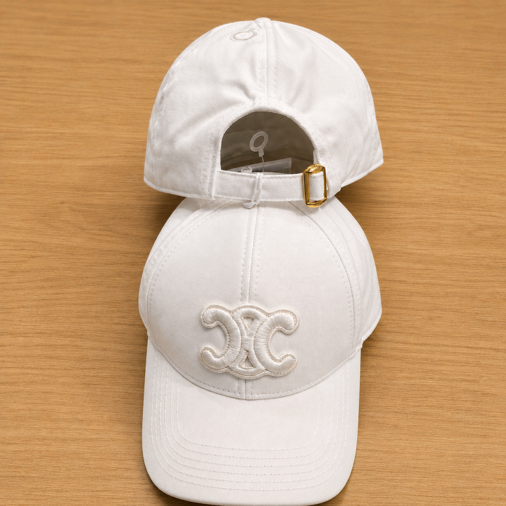 White Celine Women Do Not Delete Logo Cappello baseball hat