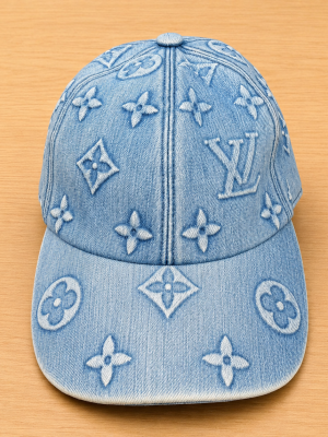 Light Blue LV jacquard monogram pattern Essential Cap