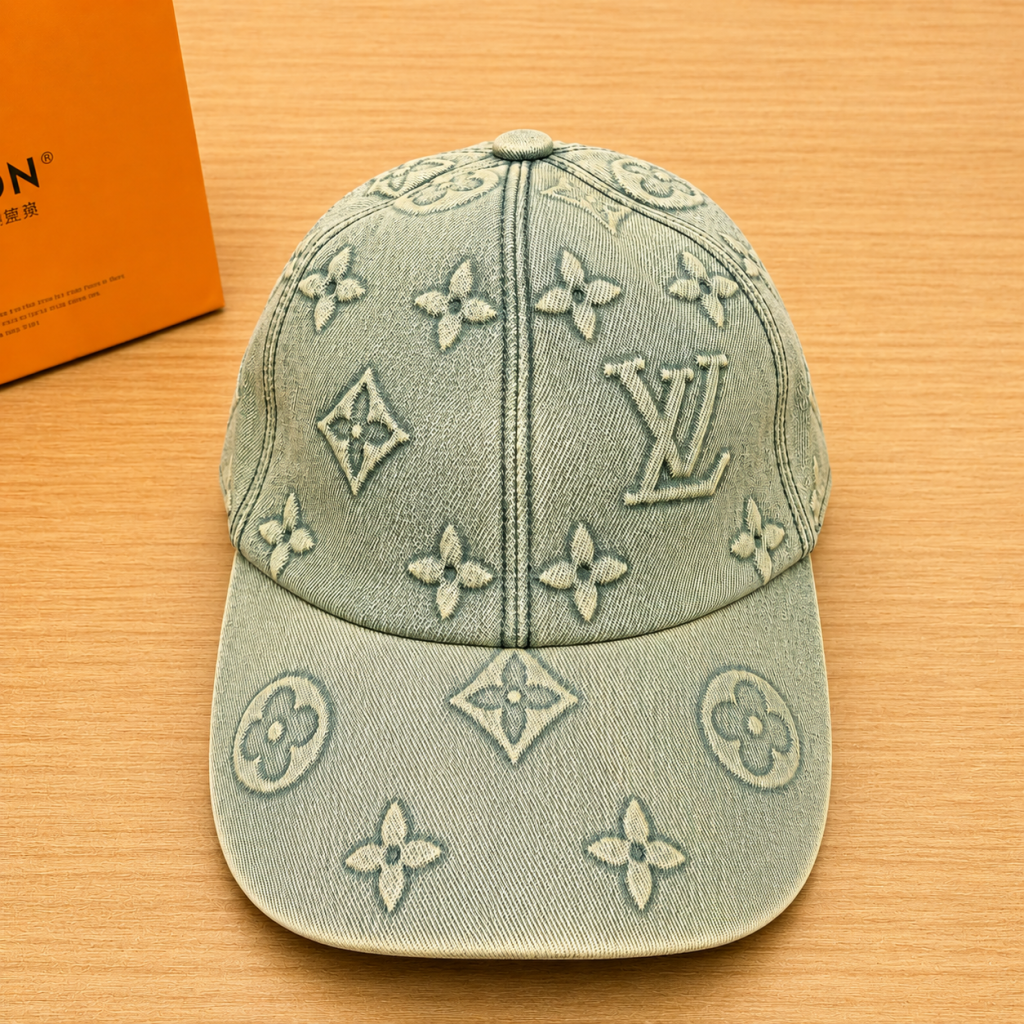 Green LV jacquard monogram pattern Essential Cap
