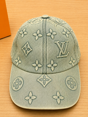 Green LV jacquard monogram pattern Essential Cap
