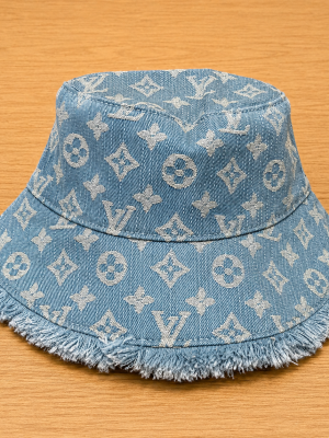 Blue LV Denim fringe bucket Hat