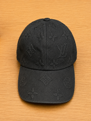 Black LV jacquard monogram pattern Essential Cap