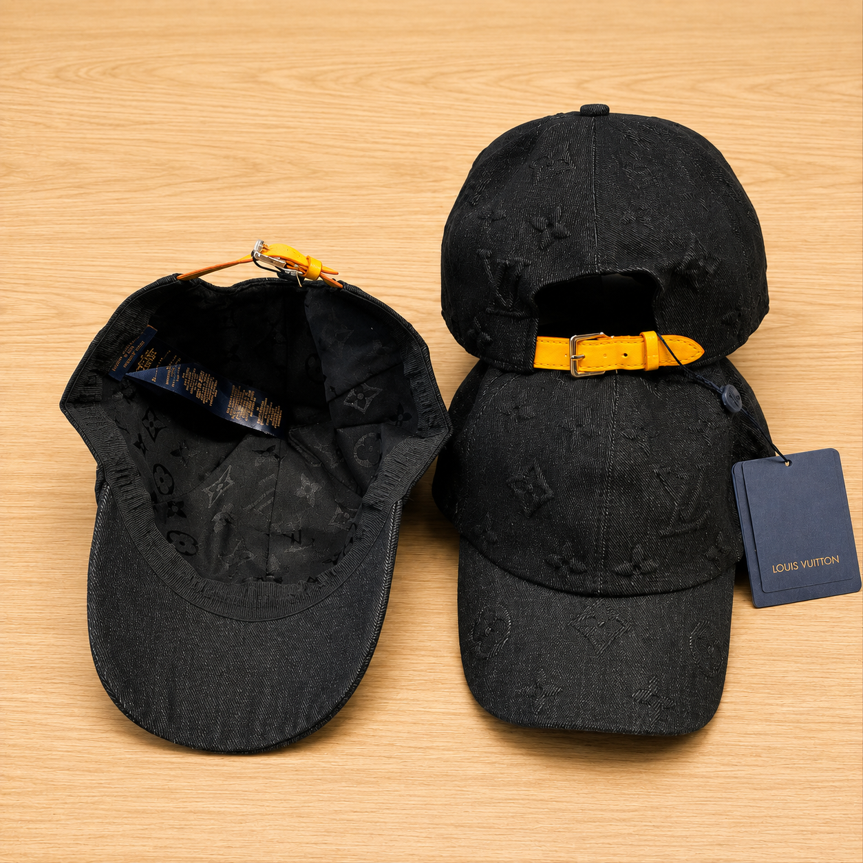Black LV jacquard monogram pattern Essential Cap - Image 2