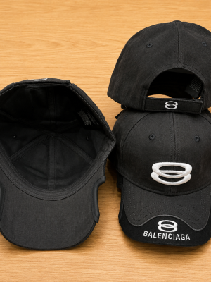 Black Balenciaga Double Unity Cap