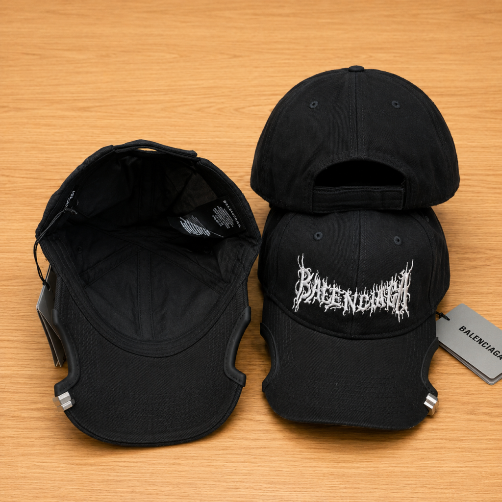 Black Balenciaga DIY Metal Outline cap