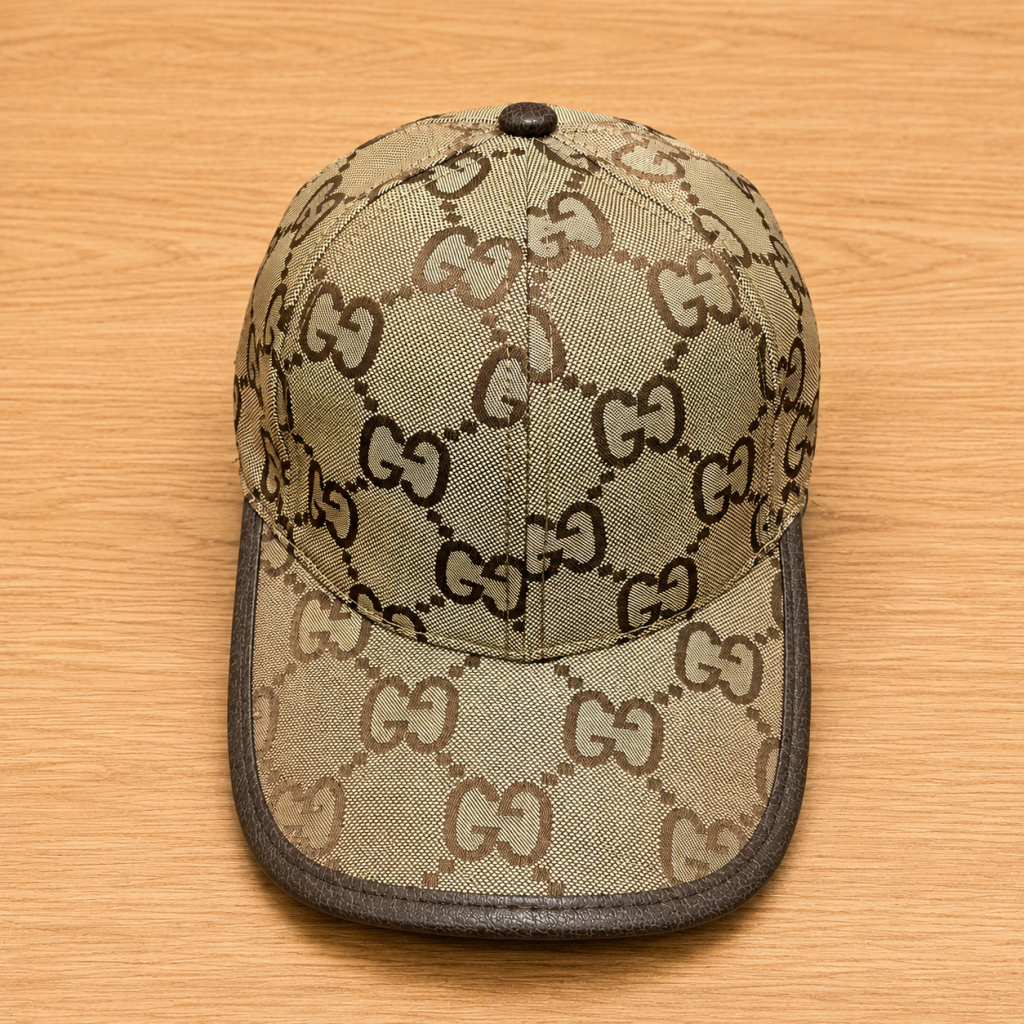 Beige Gucci all-over tonal GG monogram pattern cap