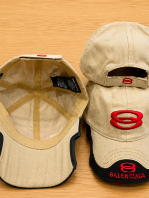Beige Balenciaga Double Unity Cap