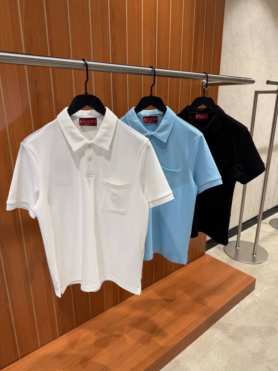 White Gucci embroidered piquet polo cotton tee - Image 5