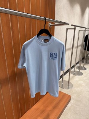 Blue Loewe anagram logo embroidered cotton tee